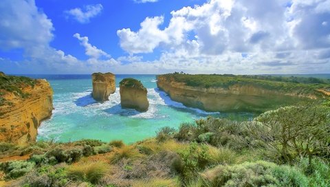 Обои скалы, берег, пейзаж, океан, австралия, rocks, shore, landscape, the ocean, australia разрешение 1920x1080 Загрузить