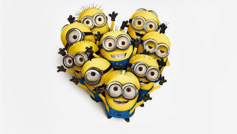 Обои белый фон, 3dжелтые, гадкий я, миньоны, white background, despicable me, minions разрешение 1920x1080 Загрузить