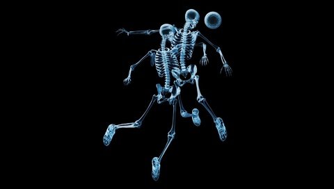 Обои футбол, скелеты, рентген, мяч, football, skeletons, x-ray, the ball разрешение 1920x1200 Загрузить