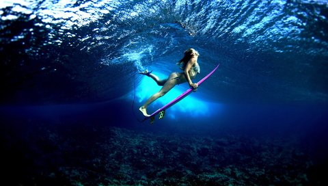 Обои девушка, доска, спорт, серфинг, girl, board, sport, surfing разрешение 1920x1200 Загрузить