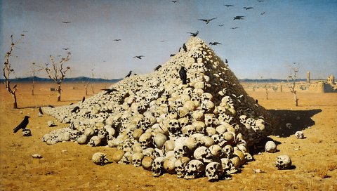 Обои черепа, верещагин, апофеоз войны, skull, vereshchagin, the apotheosis of war разрешение 1920x1080 Загрузить