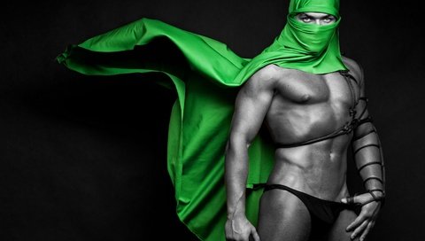 Обои зелёный, парень, фигура, платок, атлет, brawny male, green veil, green, guy, figure, shawl, athlete разрешение 1920x1080 Загрузить