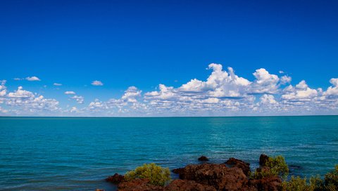 Обои небо, пейзаж, море, скалистый берег, the sky, landscape, sea, rocky shore разрешение 1920x1080 Загрузить