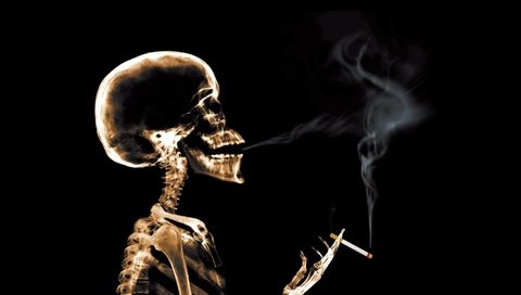 Обои дым, рентген, сигарета, скелет, smoke, x-ray, cigarette, skeleton разрешение 1920x1080 Загрузить