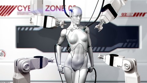 Обои арт, провода, девушка, робот, андроид, киборг, rolf bertz, art, wire, girl, robot, android, cyborg разрешение 1920x1080 Загрузить