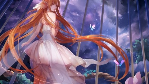 Обои арт, ночь, девушка, платье, уши, sword art online, yuuki asuna, asukaziye, art, night, girl, dress, ears, yuuki разрешение 1920x1200 Загрузить