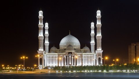 Обои город, мечеть, казахстан, астана, соборная мечеть _хазрет султан_, the city, mosque, kazakhstan, astana, mosque hazret sultan разрешение 2560x1600 Загрузить