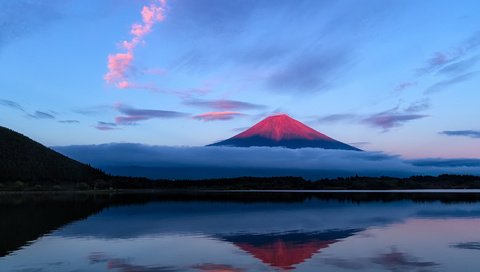 Обои небо, вечер, гора, япония, фудзияма, the sky, the evening, mountain, japan, fuji разрешение 1920x1200 Загрузить