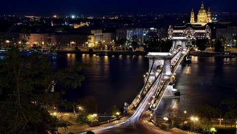 Обои венгрия, будапешт, széchenyi chain bridge from castle hill, hungary, budapest разрешение 1920x1200 Загрузить