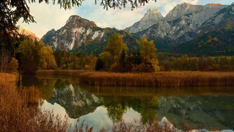 Обои река, горы, природа, лес, осень, river, mountains, nature, forest, autumn разрешение 1920x1200 Загрузить