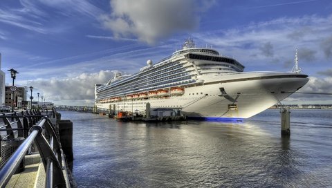 Обои причал, лайнер, caribbean princess, pier, liner разрешение 2560x1600 Загрузить