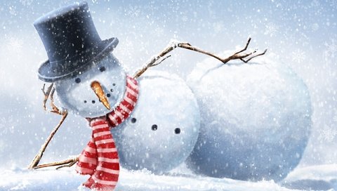 Обои снеговик, прикольный, snowman, cool разрешение 2560x1600 Загрузить