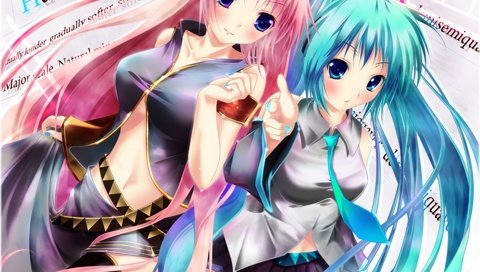 Обои арт, девушки, наушники, вокалоид, megurine luka, nironiro, мику хацунэ, art, girls, headphones, vocaloid, hatsune miku разрешение 1920x1440 Загрузить