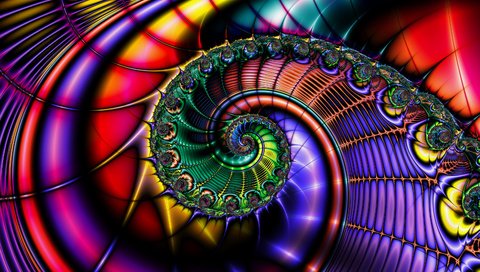 Обои узор, цвет, спираль, фрактал, pattern, color, spiral, fractal разрешение 3200x2400 Загрузить