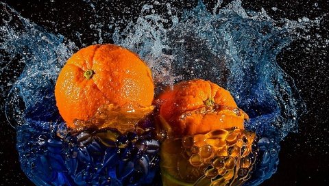 Обои вода, фрукты, апельсины, цитрусы, water, fruit, oranges, citrus разрешение 2048x1293 Загрузить