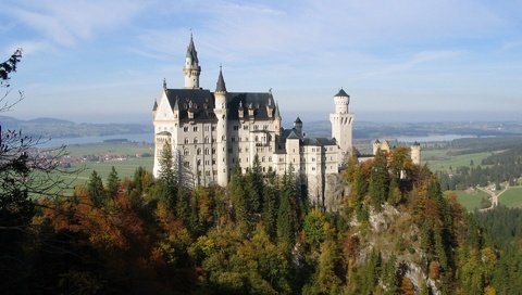 Обои пейзаж, замок, германия, нойшванштайн, замок нойшванштайн, landscape, castle, germany, neuschwanstein, neuschwanstein castle разрешение 1920x1440 Загрузить