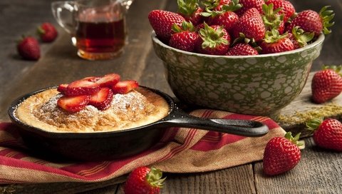 Обои клубника, ягоды, сладкое, выпечка, десерт, пирог, strawberry, berries, sweet, cakes, dessert, pie разрешение 1920x1280 Загрузить