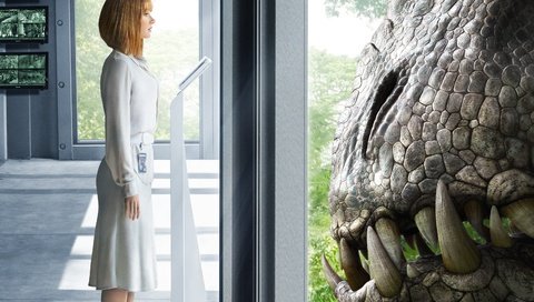 Обои девушка, фильм, динозавр, окно, пленка, мир юрского периода, girl, the film, dinosaur, window, film, jurassic world разрешение 3158x1974 Загрузить