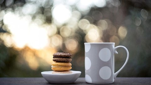 Обои еда, кружка, чашка, сладкое, печенье, боке, макарун, food, mug, cup, sweet, cookies, bokeh, macaron разрешение 1920x1317 Загрузить