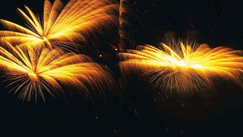 Обои небо, новый год, салют, вспышка, темнота, фейерверк, празднество, the sky, new year, salute, flash, darkness, fireworks разрешение 1920x1200 Загрузить