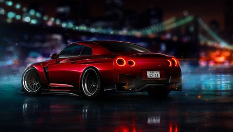 Обои город, красный, nfs, 2015 год, nissan gt-r r35, the city, red, 2015 разрешение 1920x1085 Загрузить