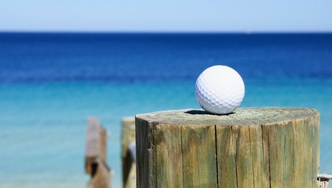 Обои море, мяч, клуб, гольф, golf ball, sea, the ball, club, golf разрешение 3500x2325 Загрузить