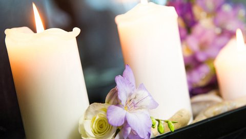 Обои цветы, свечи, пламя, огонь, букет, свадьба, боке, flowers, candles, flame, fire, bouquet, wedding, bokeh разрешение 2000x1457 Загрузить