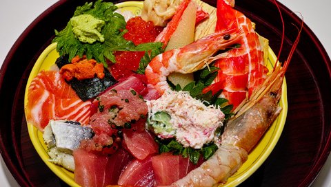 Обои тарелка, морепродукты, креветка, plate, seafood, shrimp разрешение 2048x1365 Загрузить