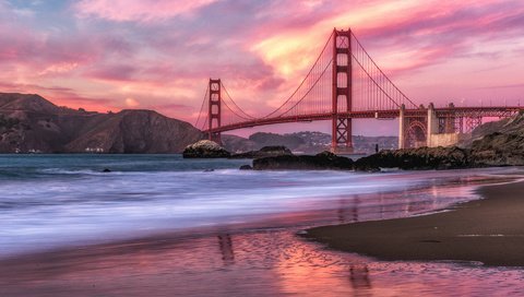 Обои мост, сша, сан-франциско, калифорния, золотые ворота, bridge, usa, san francisco, ca, golden gate разрешение 1920x1200 Загрузить