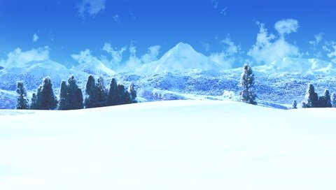 Обои зима, гора, живопись, winter, mountain, painting разрешение 1920x1080 Загрузить