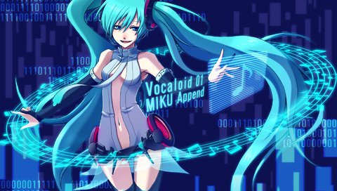 Обои арт, девушка, ноты, вокалоид, miku append, мику хацунэ, art, girl, notes, vocaloid, hatsune miku разрешение 1920x1200 Загрузить