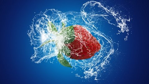 Обои вода, фон, ягода, клубника, брызги, water, background, berry, strawberry, squirt разрешение 2880x2468 Загрузить