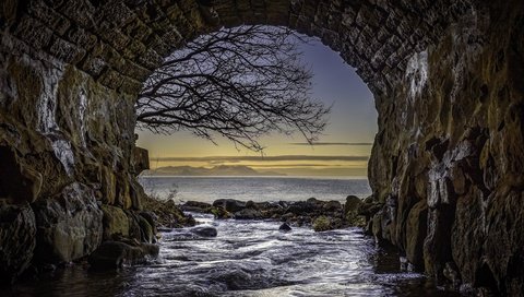 Обои природа, море, мост, туннель, шотландия, nature, sea, bridge, the tunnel, scotland разрешение 2560x1600 Загрузить