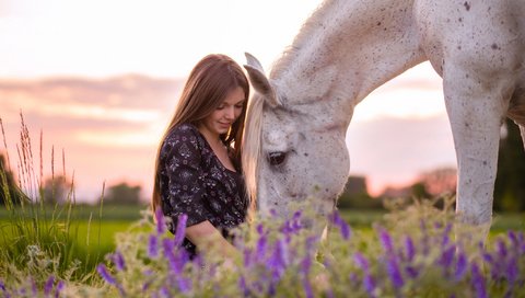 Обои природа, девушка, конь, nature, girl, horse разрешение 2048x1365 Загрузить