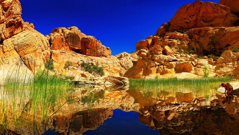Обои вода, скалы, природа, отражение, water, rocks, nature, reflection разрешение 2560x1600 Загрузить