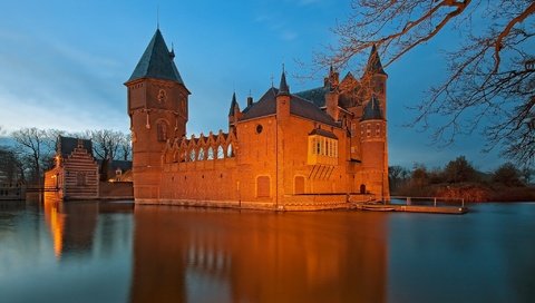 Обои вода, замок, нидерланды, ров, heeswijk castle, замок хейсвик, water, castle, netherlands, ditch, castle hasvik разрешение 2048x1349 Загрузить