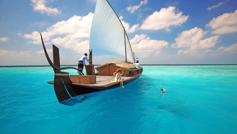 Обои море, лодка, отдых, тропики, sea, boat, stay, tropics разрешение 5616x3744 Загрузить