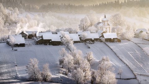 Обои храм, зима, деревня, дома, winter tale, temple, winter, village, home разрешение 2499x1676 Загрузить