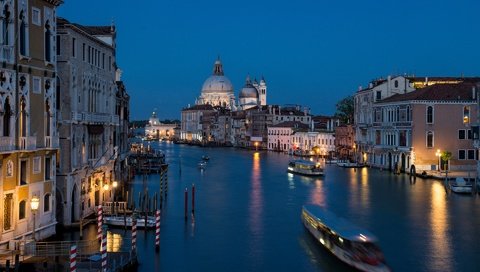 Обои ночь, огни, собор, венеция, канал, италия, night, lights, cathedral, venice, channel, italy разрешение 1920x1180 Загрузить