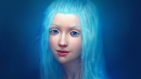 Обои девушка, взгляд, волосы, лицо, синие волосы, girl, look, hair, face, blue hair разрешение 1920x1311 Загрузить