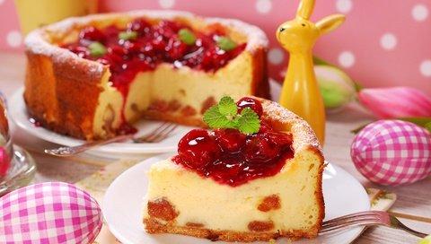 Обои мята, вишня, выпечка, пирог, mint, cherry, cakes, pie разрешение 1920x1286 Загрузить