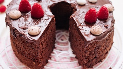 Обои малина, шоколад, выпечка, торт, бисквит, безе, raspberry, chocolate, cakes, cake, biscuit, meringue разрешение 2048x1315 Загрузить