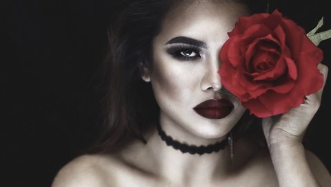 Обои девушка, цветок, роза, взгляд, модель, волосы, губы, лицо, girl, flower, rose, look, model, hair, lips, face разрешение 2560x1707 Загрузить