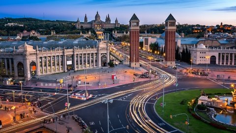 Обои дорога, башни, архитектура, испания, барселона, road, tower, architecture, spain, barcelona разрешение 2000x1333 Загрузить