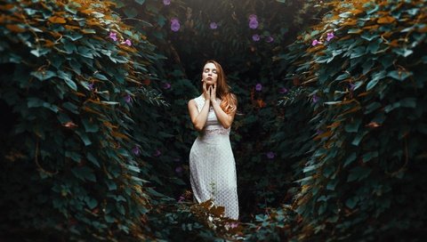 Обои цветы, природа, девушка, платье, ronny garcia, flowers, nature, girl, dress разрешение 2048x1417 Загрузить