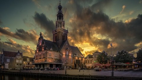 Обои вечер, тучи, дом, набережная, нидерланды, алкмар, the evening, clouds, house, promenade, netherlands, alkmaar разрешение 2048x1367 Загрузить