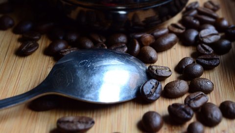 Обои зерна, кофе, кофейные зерна, ложка, grain, coffee, coffee beans, spoon разрешение 4928x3264 Загрузить