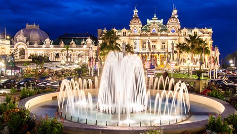 Обои фонтан, здание, опера, монако, монте-карло, fountain, the building, opera, monaco, monte carlo разрешение 3750x2500 Загрузить
