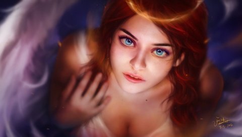 Обои глаза, девушка, взгляд, фэнтези, ангел, eyes, girl, look, fantasy, angel разрешение 3139x1608 Загрузить