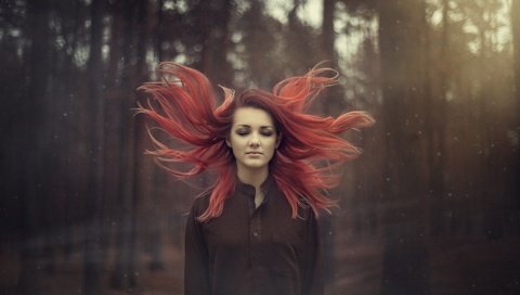 Обои природа, девушка, фон, портрет, красные волосы, tomasz miler, nature, girl, background, portrait, red hair разрешение 2048x1367 Загрузить